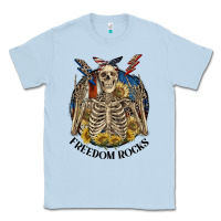 Dusty Blue freedom rocks Classic Tee - CowGirlArtShop