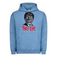 Pigment Pebble Blue they live Urban Hoodie - DesigneFamous