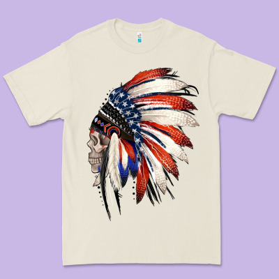 4th Of July Indian Headdress Gypsy Spirit Skull Premium Tee Designed By Jasminsmagicworld