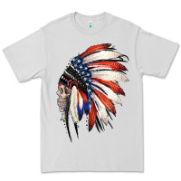 Dove Grey 4th of July Indian Headdress Gypsy Spirit Skull Premium Tee - Jasminsmagicworld