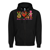 Black peace love nutcraker Zipper Hoodie - AdoDesignShop
