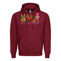 Burgundy peace love nutcraker Zipper Hoodie - AdoDesignShop