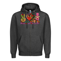 Charcoal Heather peace love nutcraker Zipper Hoodie - AdoDesignShop