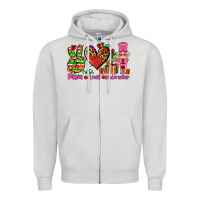 Dove Grey peace love nutcraker Zipper Hoodie - AdoDesignShop
