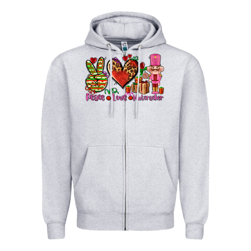 Peace Love Nutcraker Zipper Hoodie by AdoDesignShop | Teevron