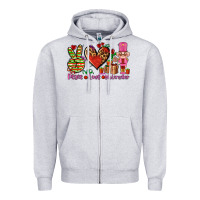 Heather Grey peace love nutcraker Zipper Hoodie - AdoDesignShop