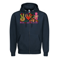 Navy peace love nutcraker Zipper Hoodie - AdoDesignShop