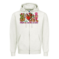 Oatmeal Heather peace love nutcraker Zipper Hoodie - AdoDesignShop