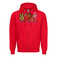 Red peace love nutcraker Zipper Hoodie - AdoDesignShop