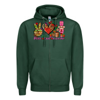 Sports Green peace love nutcraker Zipper Hoodie - AdoDesignShop