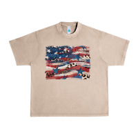 French Oak Leopard glitter American flag Urban Heavy Tee - FaDigitalArtStudio