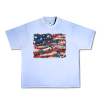 Grape Ice Leopard glitter American flag Urban Heavy Tee - FaDigitalArtStudio