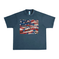 Midnight Navy Leopard glitter American flag Urban Heavy Tee - FaDigitalArtStudio