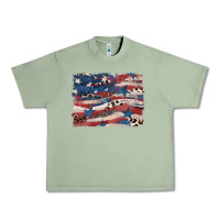 Oil Green Leopard glitter American flag Urban Heavy Tee - FaDigitalArtStudio