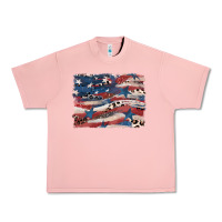 Salmon Leopard glitter American flag Urban Heavy Tee - FaDigitalArtStudio