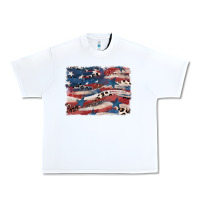 White Leopard glitter American flag Urban Heavy Tee - FaDigitalArtStudio