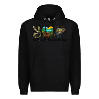 Black peace love largemouth bass Premium Hoodie - LillyAllenDesigns
