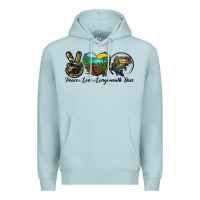 Blue Mist peace love largemouth bass Premium Hoodie - LillyAllenDesigns
