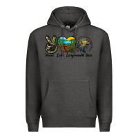 Charcoal Heather peace love largemouth bass Premium Hoodie - LillyAllenDesigns