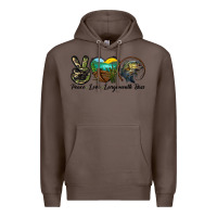 Coffee peace love largemouth bass Premium Hoodie - LillyAllenDesigns