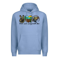 Colony Blue peace love largemouth bass Premium Hoodie - LillyAllenDesigns