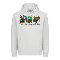 Dove Grey peace love largemouth bass Premium Hoodie - LillyAllenDesigns