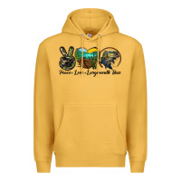 Mustard peace love largemouth bass Premium Hoodie - LillyAllenDesigns