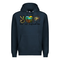 Navy peace love largemouth bass Premium Hoodie - LillyAllenDesigns
