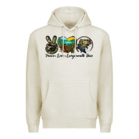 Oatmeal Heather peace love largemouth bass Premium Hoodie - LillyAllenDesigns