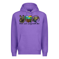 Purple peace love largemouth bass Premium Hoodie - LillyAllenDesigns
