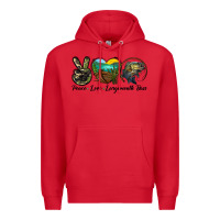 Red peace love largemouth bass Premium Hoodie - LillyAllenDesigns