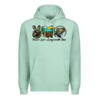 Seafoam peace love largemouth bass Premium Hoodie - LillyAllenDesigns