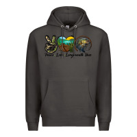 Smoke peace love largemouth bass Premium Hoodie - LillyAllenDesigns