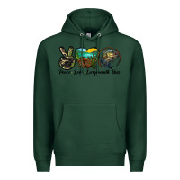 Sports Green peace love largemouth bass Premium Hoodie - LillyAllenDesigns