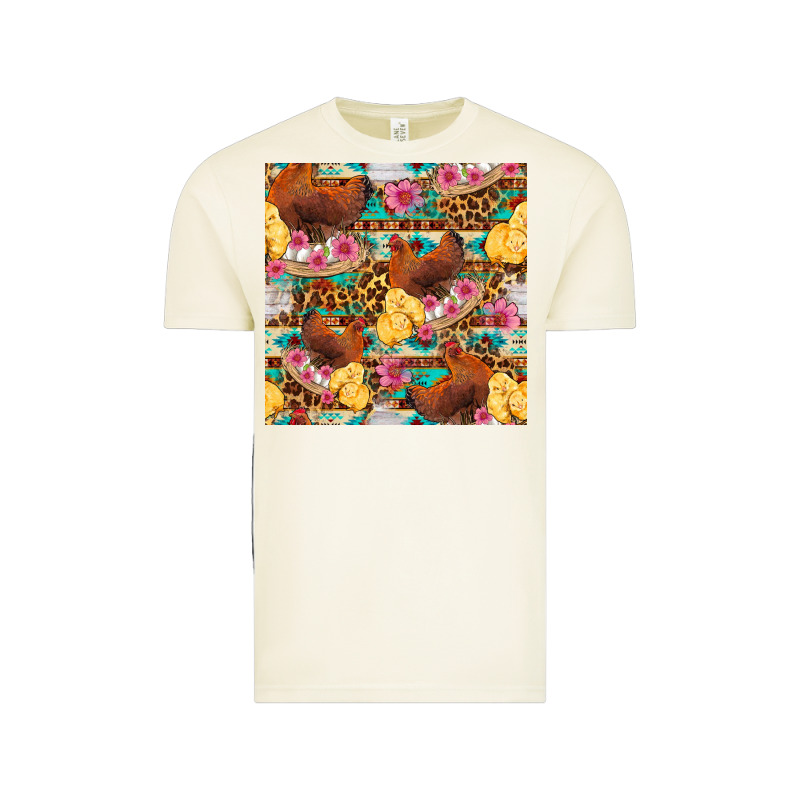 Chicken And Chicks With Flowers Seamless Pattern Vintage Tee by FaDigitalArtStudio | Teevron
