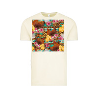 Vintage Arctic chicken and chicks with flowers seamless pattern Vintage Tee - FaDigitalArtStudio