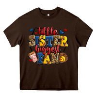Chocolate Brown little sister biggest fan softball Heavy Core Tee - Jasminsmagicworld