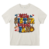 Cream little sister biggest fan softball Heavy Core Tee - Jasminsmagicworld