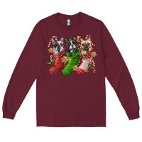 French Bulldog With Christmas Socks Long Sleeve Tee | Teevron