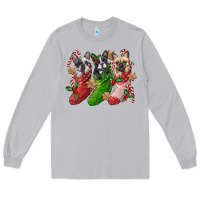 Moon Dust french bulldog with christmas socks Long Sleeve Tee - FaDigitalArtStudio