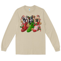 Mushroom french bulldog with christmas socks Long Sleeve Tee - FaDigitalArtStudio