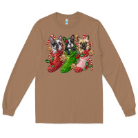 Toasted Coconut french bulldog with christmas socks Long Sleeve Tee - FaDigitalArtStudio
