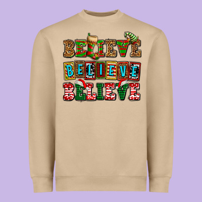 Believe Believe Believe Heavyweight Sweatshirt Designed By Adodesignshop