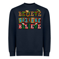 Navy believe believe believe Heavyweight Sweatshirt - AdoDesignShop