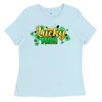 Baby Blue lucky mini st patricks Ladies Tee - HowdyJamesFarm