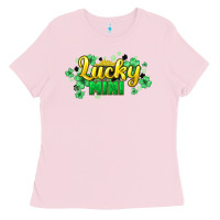 Bubblegum Pink lucky mini st patricks Ladies Tee - HowdyJamesFarm