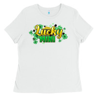 White lucky mini st patricks Ladies Tee - HowdyJamesFarm