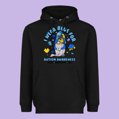I Wear Blue For Autism Awareness Heavyweight Hoodie Designed By Jahusdesignshop