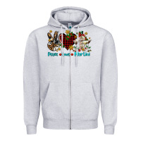 Heather Grey peace love martini Zipper Hoodie - AdoDesignShop
