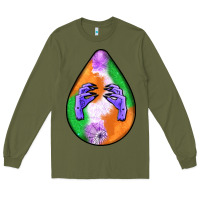Army Green halloween hands teardrop Long Sleeve Tee - BundleAndBundleShop